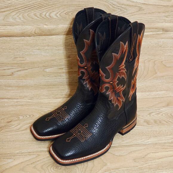 Ariat Other - Ariat Tombstone Black Leather Square Toe Western Cowboy Boots Mens Size 12D